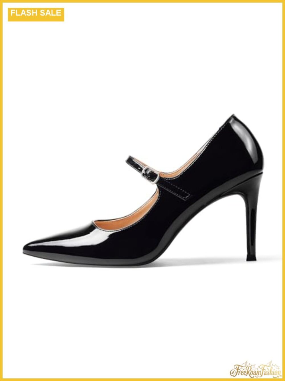 Women Pointed Toe Stiletto Mary Jane Pumps 3.2 Inch Heels